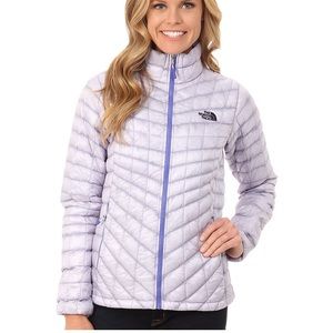 Women’s light purple north face puffer jacket